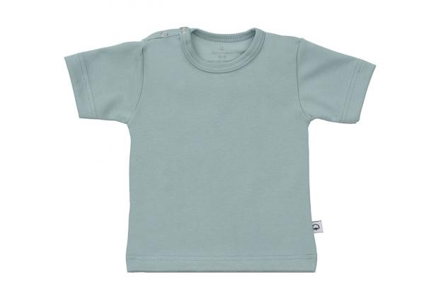 Wooden Buttons baby T-shirt uni korte mouwen biologisch katoen 50-92 oud groen
