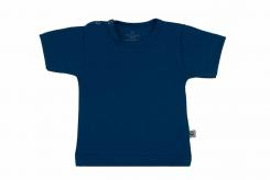 Wooden Buttons baby T-shirt uni korte mouwen biologisch katoen 50-92 marineblauw