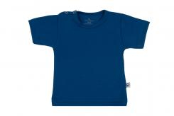 Wooden Buttons baby T-shirt uni korte mouwen biologisch katoen 50-92 kobaltblauw