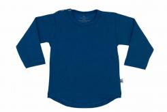 Wooden Buttons T-shirt lange mouwen rond kobaltblauw