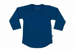 Wooden Buttons T-shirt rond lange mouwen kobaltblauw