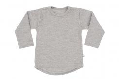 Wooden Buttons T-shirt rond lange mouwen grijs melee
