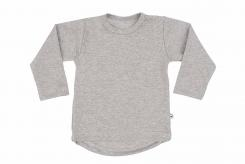 Wooden Buttons T-shirt rond lange mouwen grijs melee