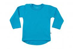 Wooden Buttons T-shirt rond lange mouwen aqua blauw