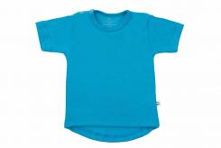 Wooden Buttons T-shirt rond korte mouwen aqua blauw