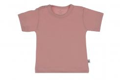 Wooden Buttons baby T-shirt uni korte mouwen biologisch katoen 50-92 oud roze