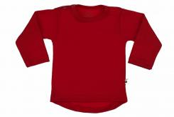 Wooden Buttons T-shirt rond lange mouwen rood