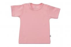 Wooden Buttons baby T-shirt uni korte mouwen biologisch katoen 50-92 baby roze
