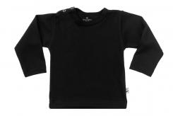 Wooden Buttons baby T-shirt uni lange mouwen biologisch katoen 50-92 zwart