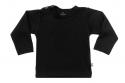 Wooden Buttons baby T-shirt uni lange mouwen biologisch katoen 50-92 zwart